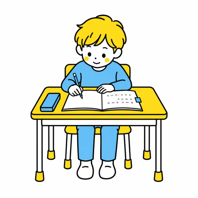 確認する場所を決め、ノートに自分で書き直してみる子ども