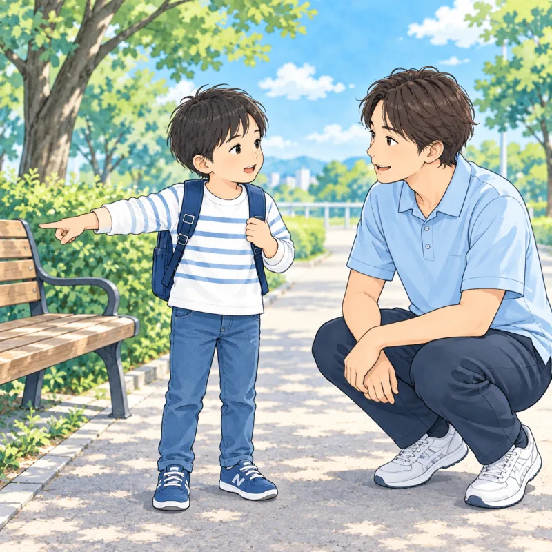 活動中の困りごとを大人へ伝える子どものイメージ。実際のイベント会場ではありません