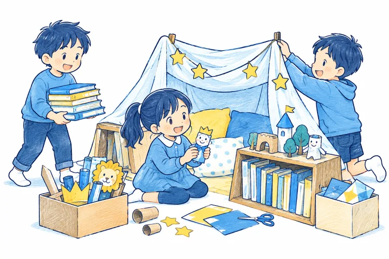 遊びの場を協力してつくる子どもたち