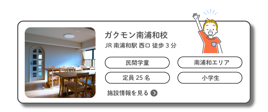 ガクモン南浦和校 JR南浦和駅西口 徒歩3分 定員25名 施設情報を見る