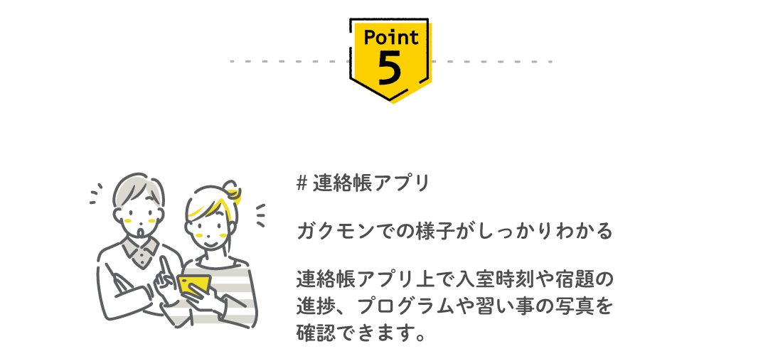 Point5 連絡帳アプリ — ガクモンでの様子がしっかりわかる